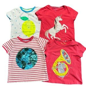 MINI Boden T Shirt Bundle Tees Sequin Mouse Unicorn Fruit 4 5